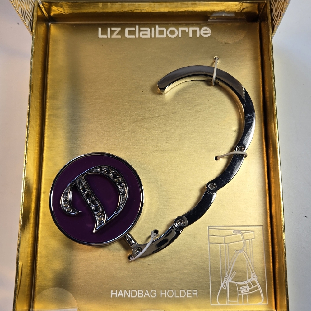 Liz Claiborne Monogram D Purple and Silver Handbag Holder